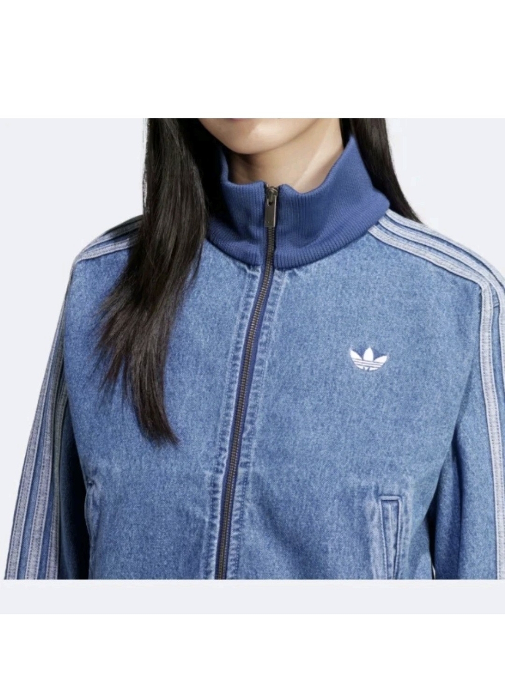 Adidas Adicolor Denim Firebird Track Top Jacket NWT - Picture 3 of 4